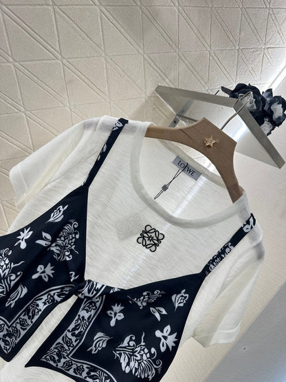 2025 new product Printed knitted top