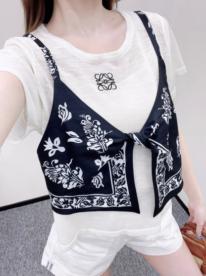 2025 new product Printed knitted top