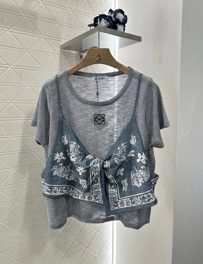 2025 new product Printed knitted top