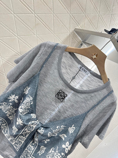 2025 new product Printed knitted top