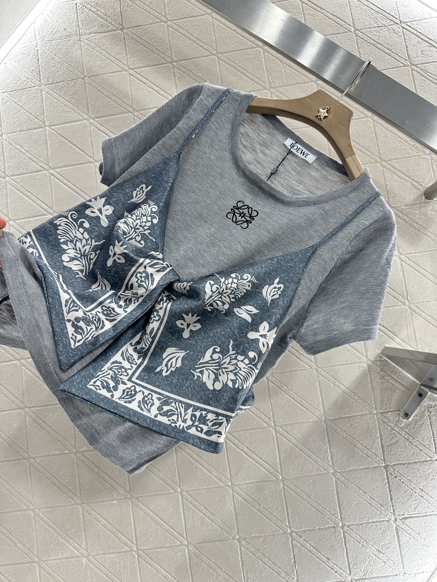 2025 new product Printed knitted top