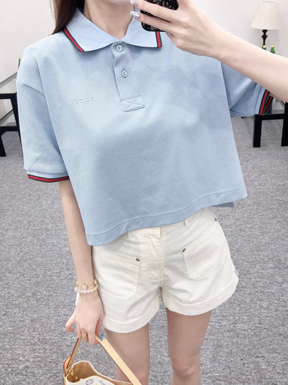 2025 new product Short 𝑝𝑜𝑙𝑜 top