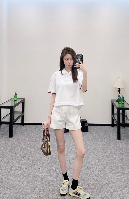 2025 new product Short 𝑝𝑜𝑙𝑜 top