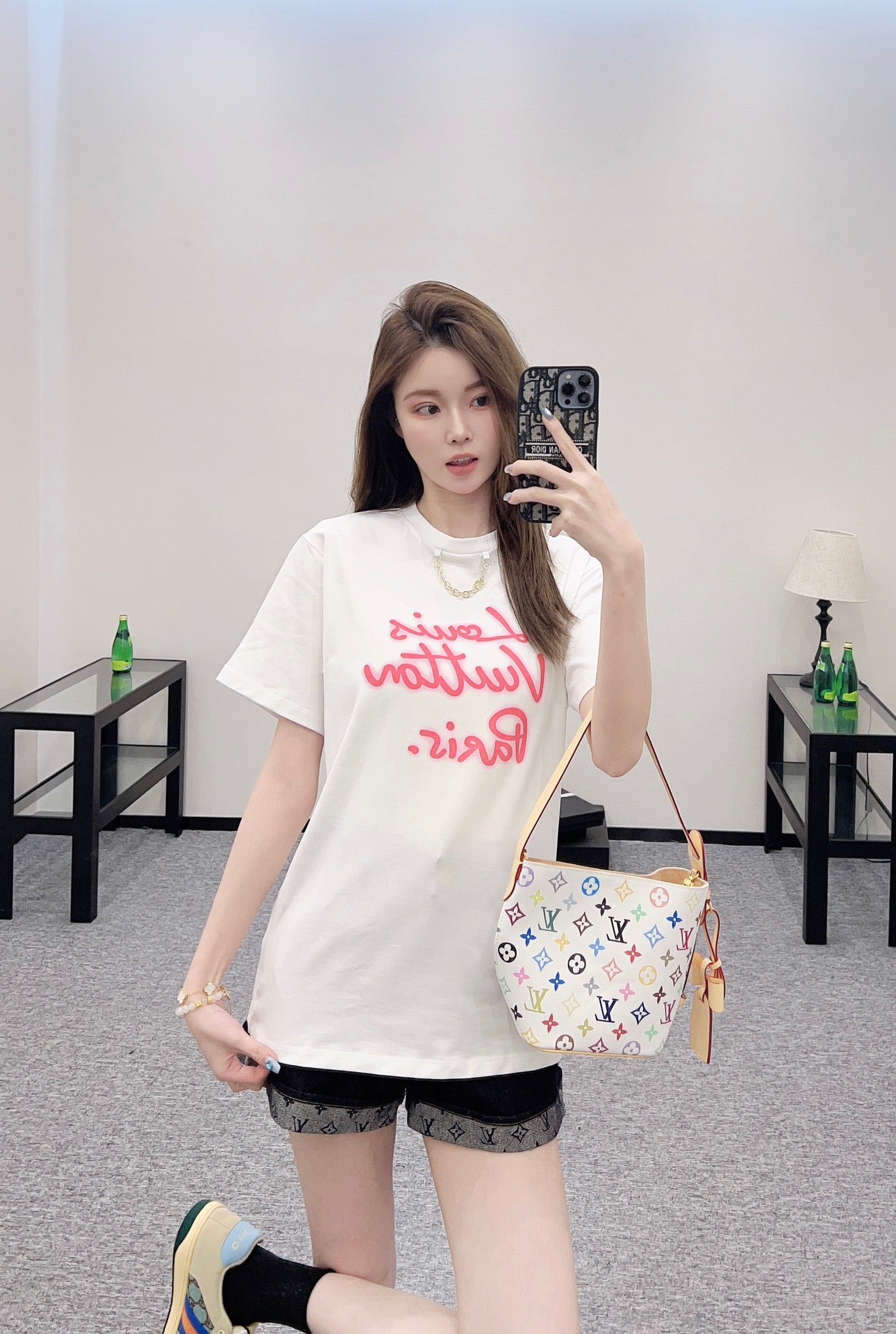 2025 new product Chain round neck print 𝑇𝑒𝑒