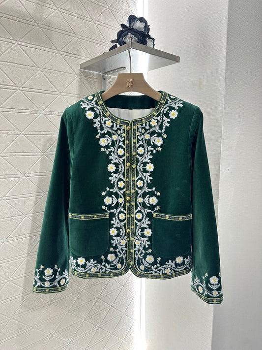 2025 new product Velvet embroidered jacket