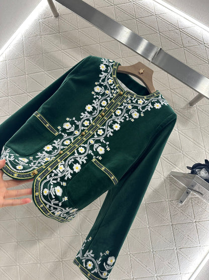 2025 new product Velvet embroidered jacket