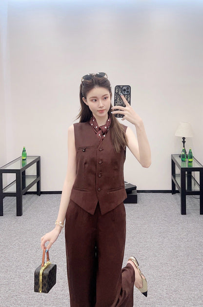 2025 new product Scarf vest trousers suit