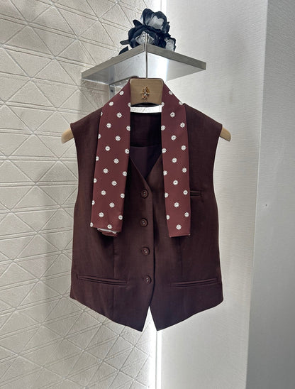 2025 new product Scarf vest trousers suit