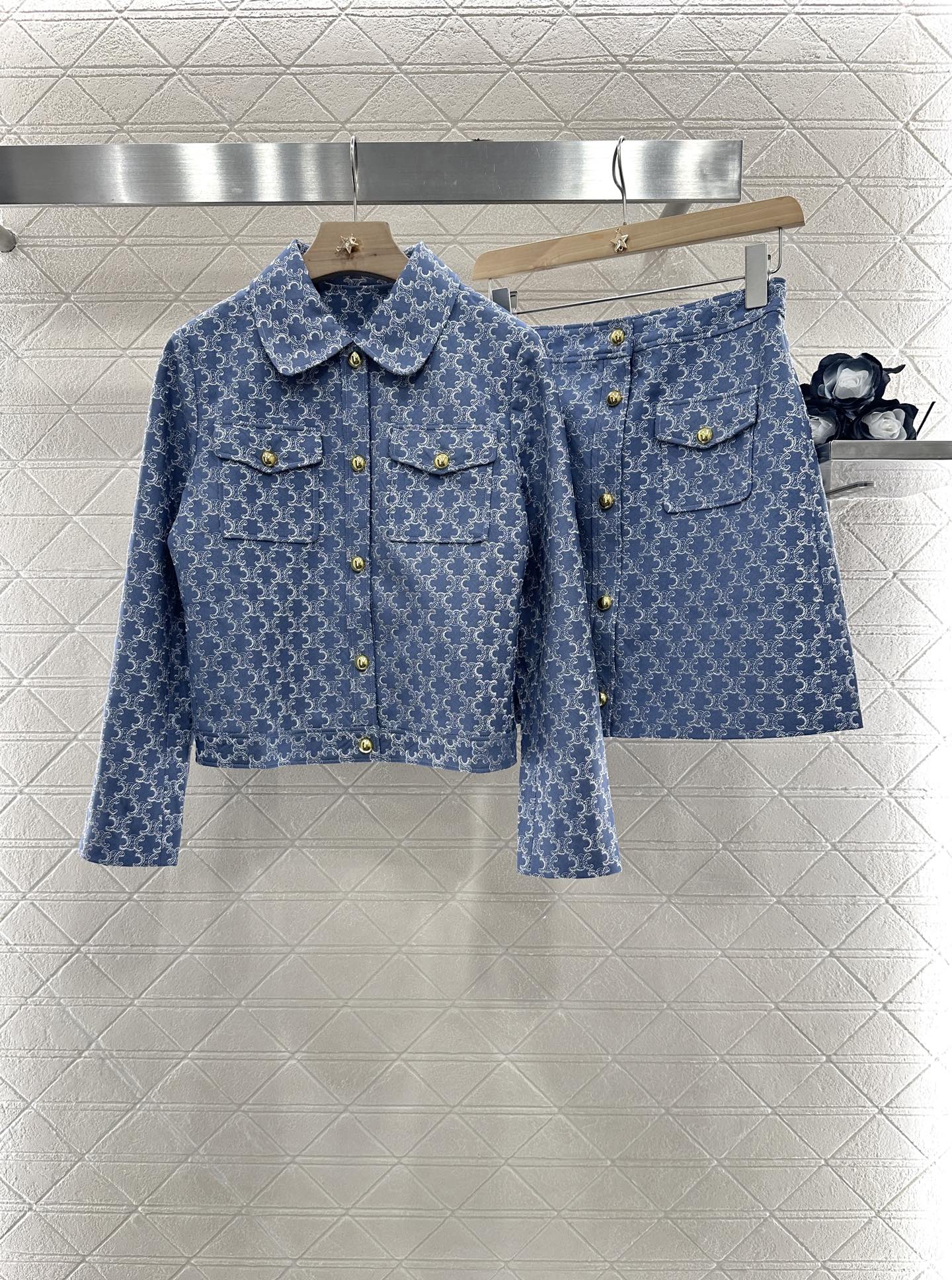 2025 new product Embroidered jacket and skirt set