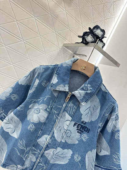 2025 new product Denim jacket and shorts set