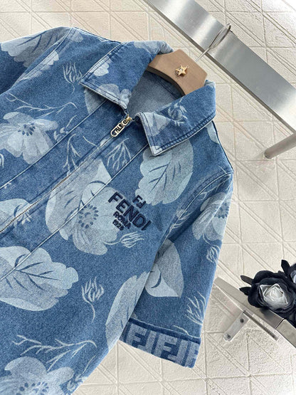 2025 new product Denim jacket and shorts set