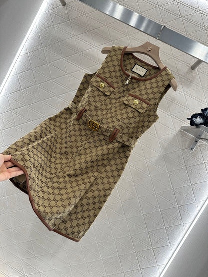 2025 new product Belt vest dress