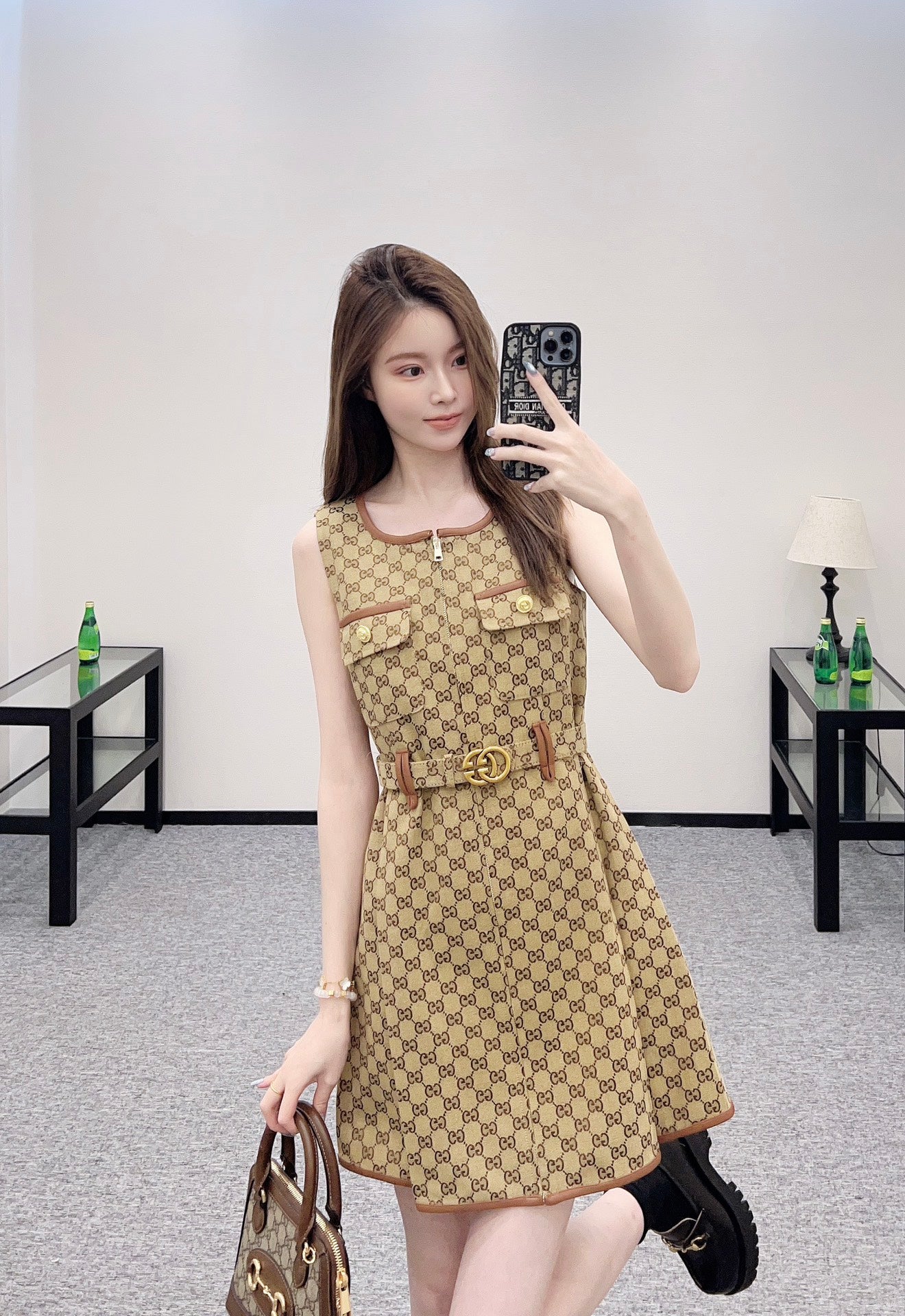 2025 new product Belt vest dress