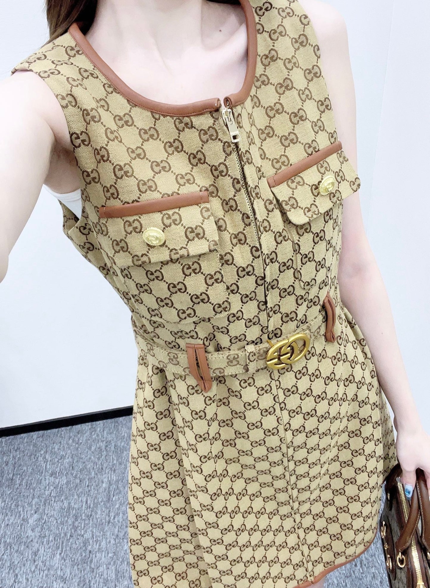 2025 new product Belt vest dress