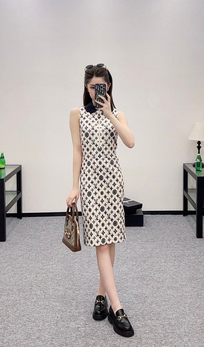 2025 new product Printed vest dress