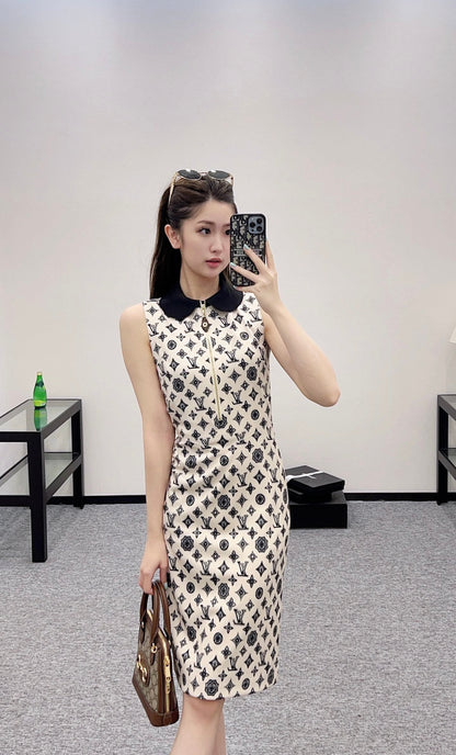 2025 new product Printed vest dress