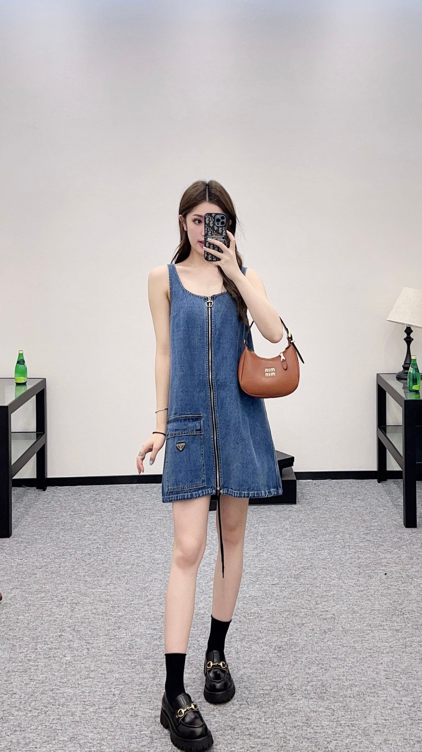 2025 new product Denim vest skirt