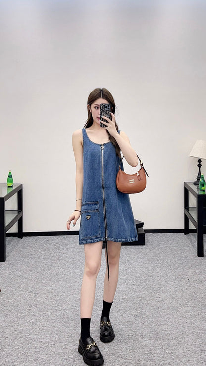 2025 new product Denim vest skirt