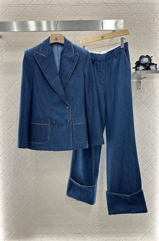 2025 new products Denim suit and trousers set