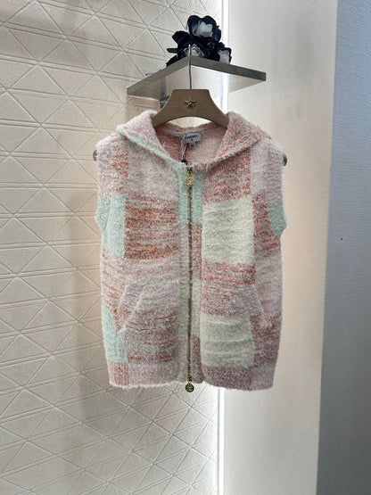 2025 new product Hooded knitted vest