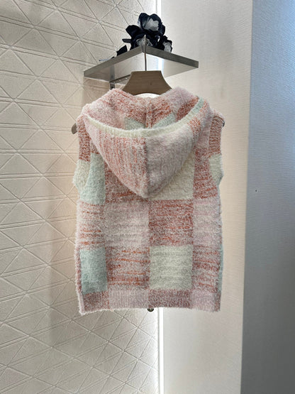 2025 new product Hooded knitted vest