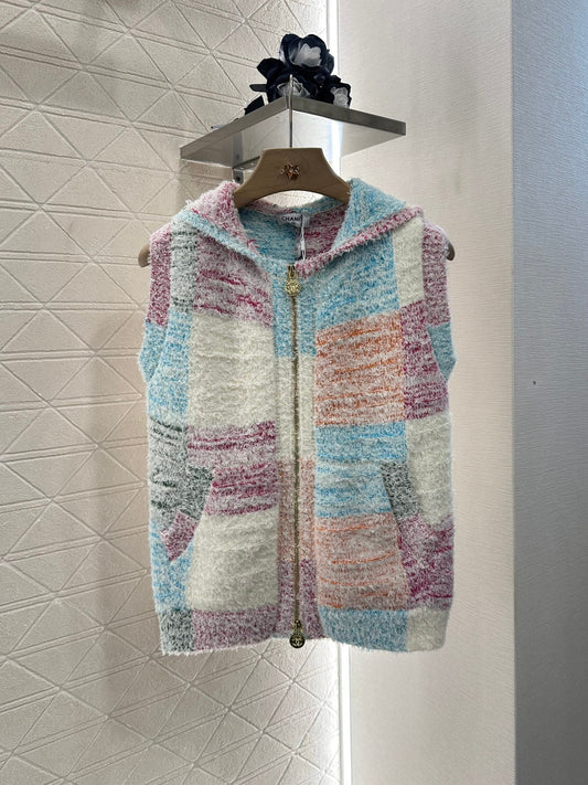 2025 new product Hooded knitted vest