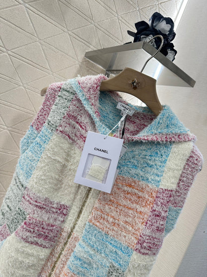 2025 new product Hooded knitted vest