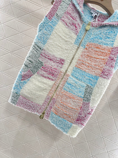 2025 new product Hooded knitted vest