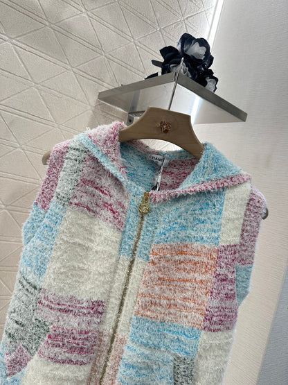 2025 new product Hooded knitted vest