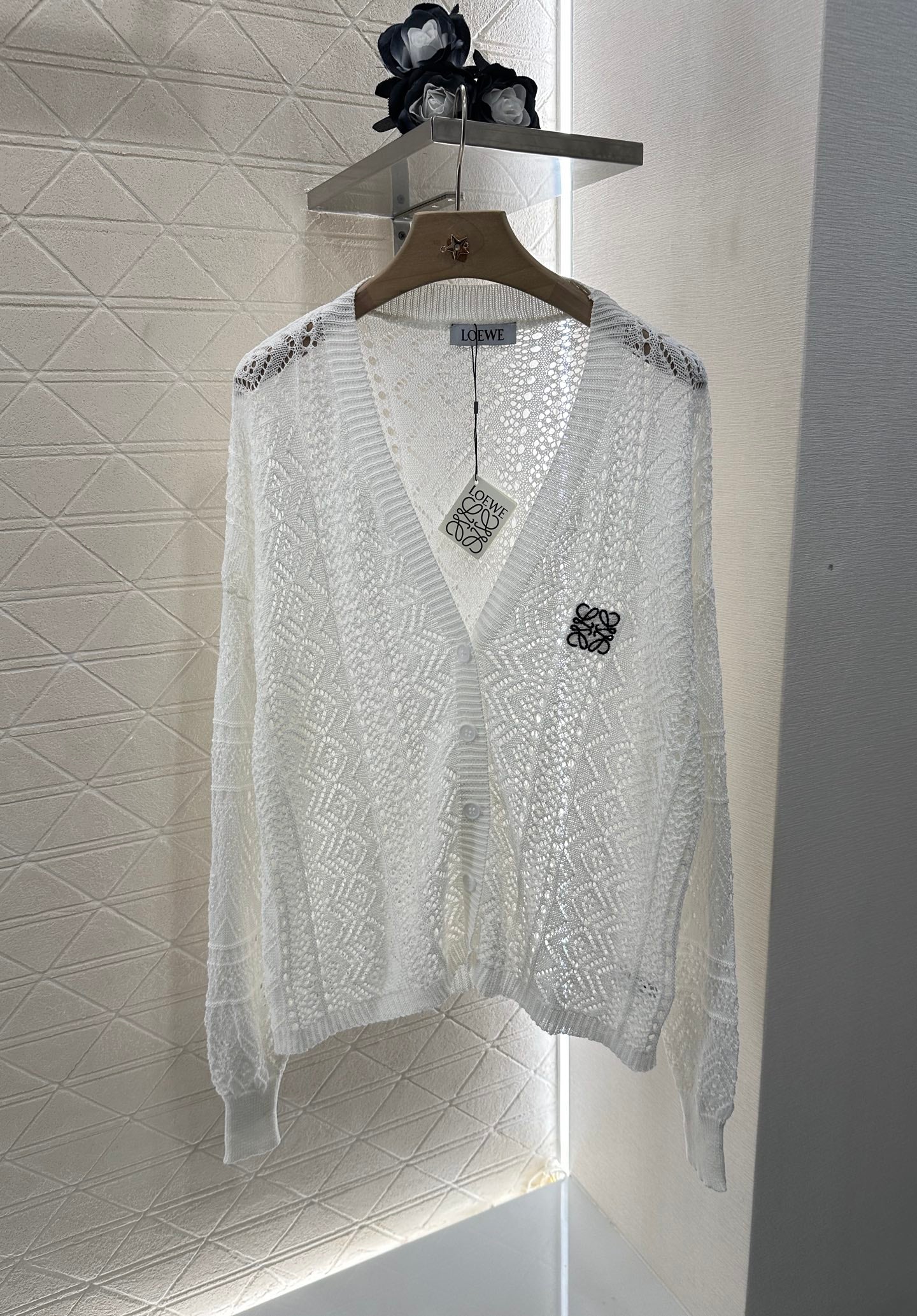 2025 new product Hollow cardigan and skirt set