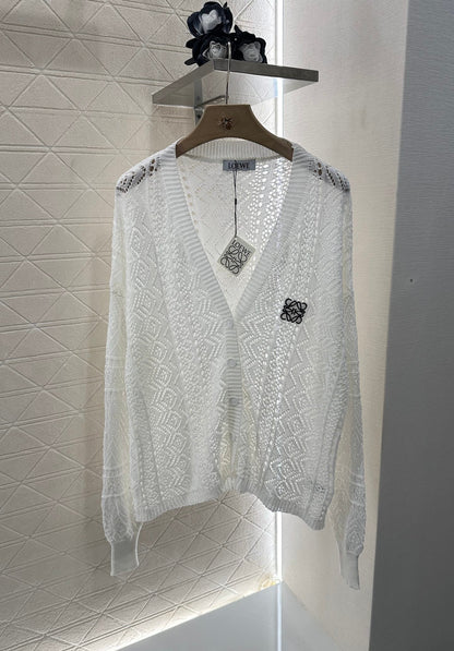 2025 new product Hollow cardigan and skirt set