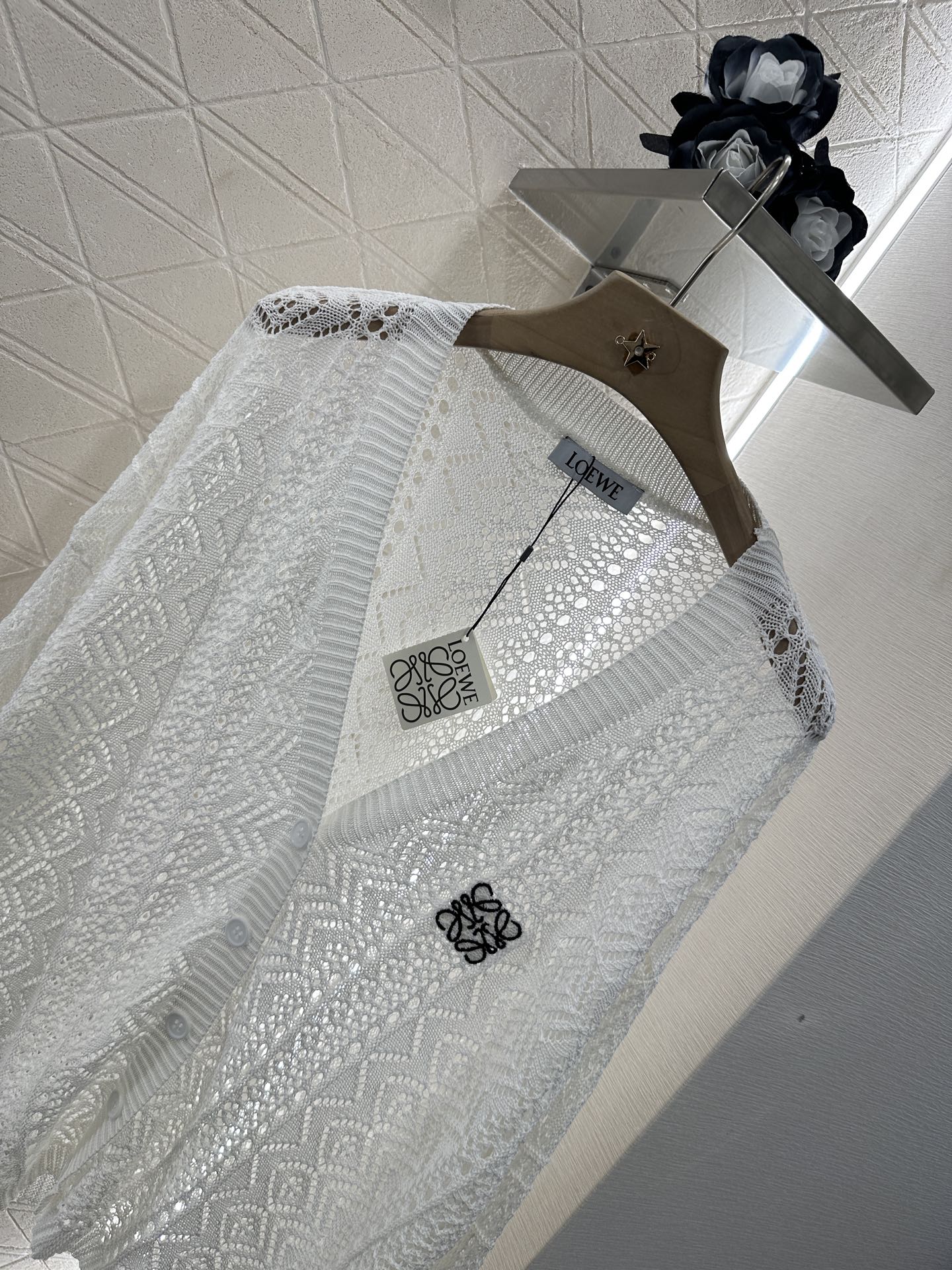 2025 new product Hollow cardigan and skirt set