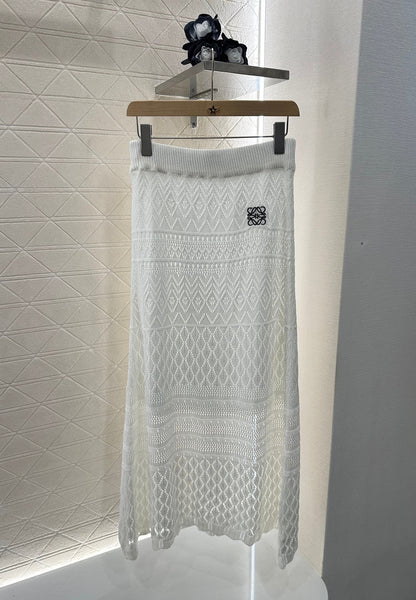 2025 new product Hollow cardigan and skirt set