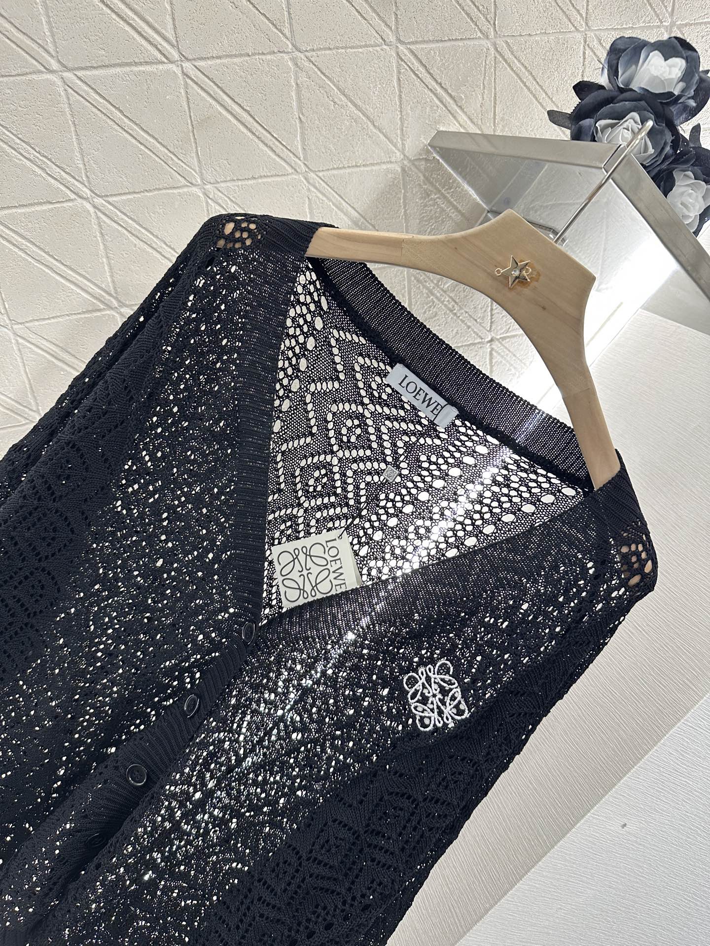 2025 new product Hollow cardigan and skirt set