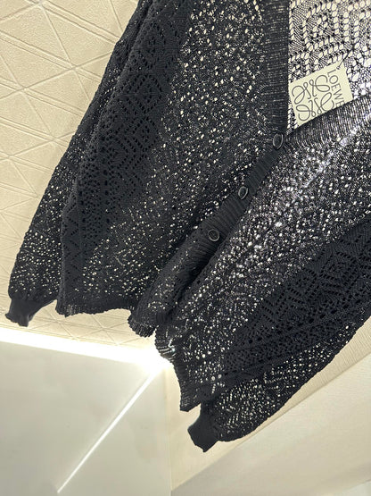 2025 new product Hollow cardigan and skirt set