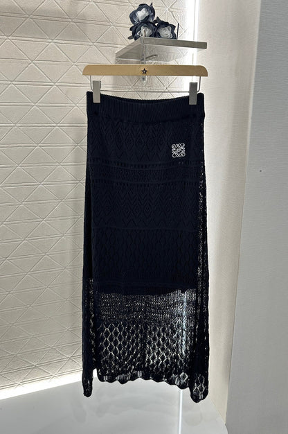 2025 new product Hollow cardigan and skirt set