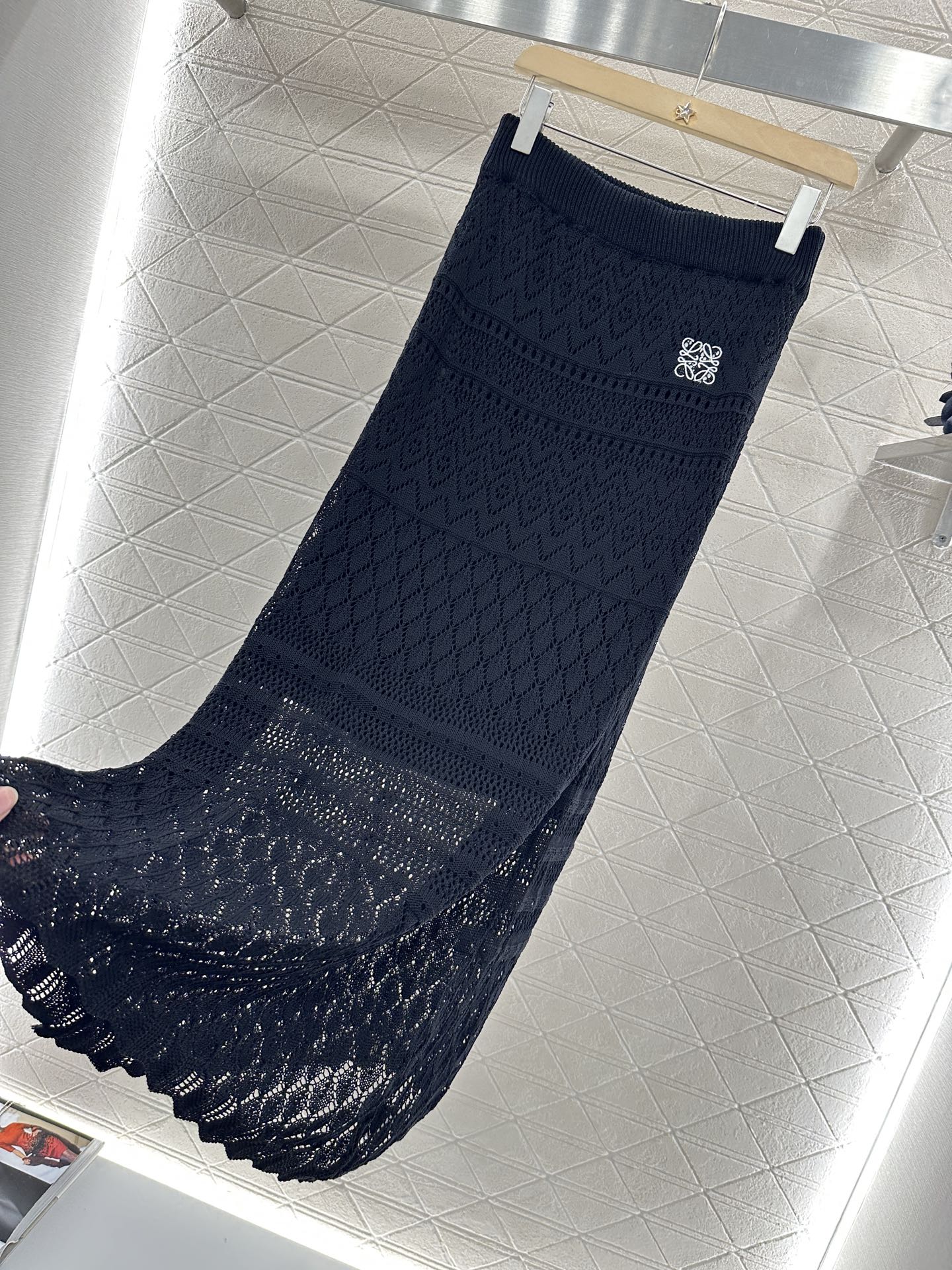 2025 new product Hollow cardigan and skirt set