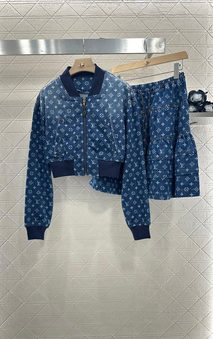 2025 new arrivals Denim jacket and skirt set