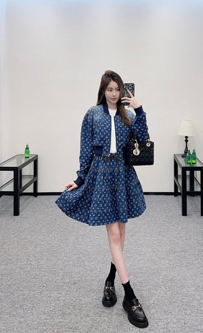 2025 new arrivals Denim jacket and skirt set