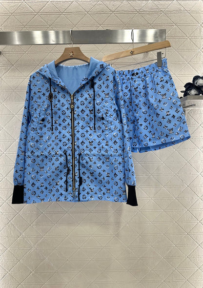New Arrival Hooded Jacket and Shorts Set
