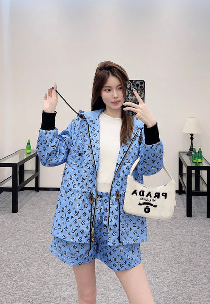 New Arrival Hooded Jacket and Shorts Set