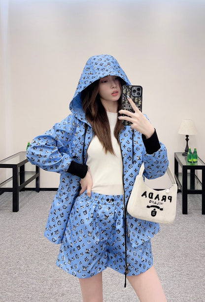 New Arrival Hooded Jacket and Shorts Set