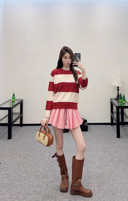 new product Striped crew neck sweater
