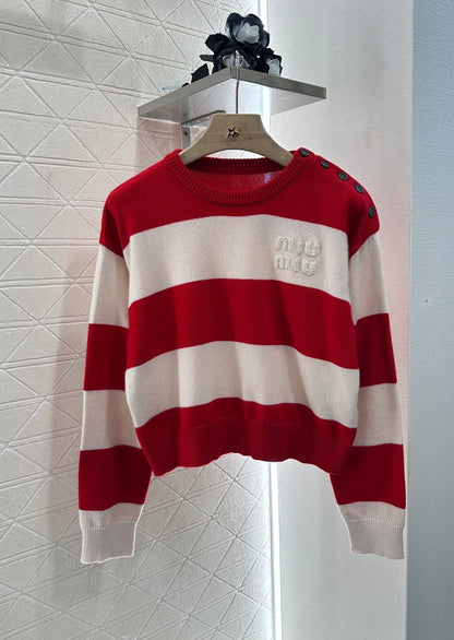 new product Striped crew neck sweater