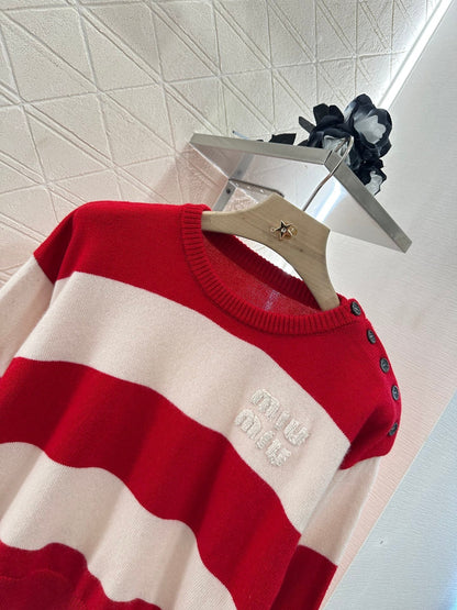 new product Striped crew neck sweater