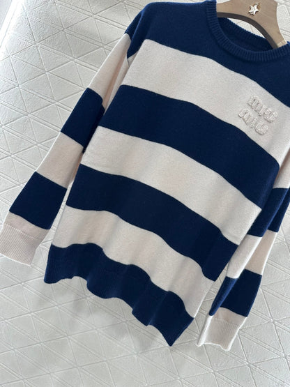 new product Striped crew neck sweater