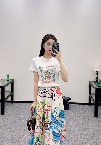 2025 new product Round neck printed T-shirt