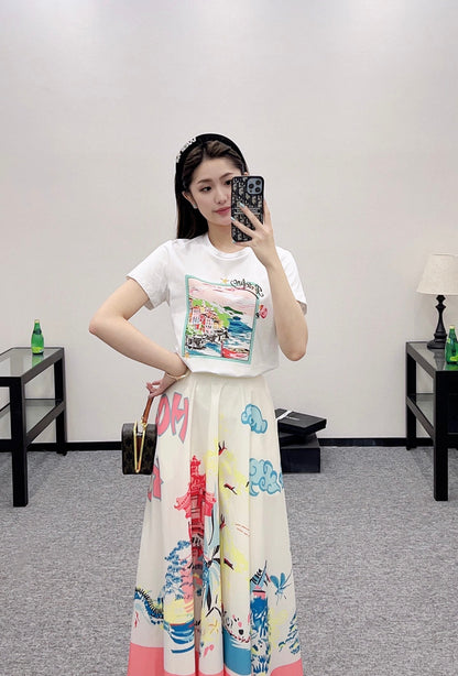 2025 new product Round neck printed T-shirt