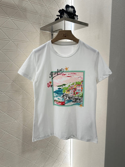 2025 new product Round neck printed T-shirt