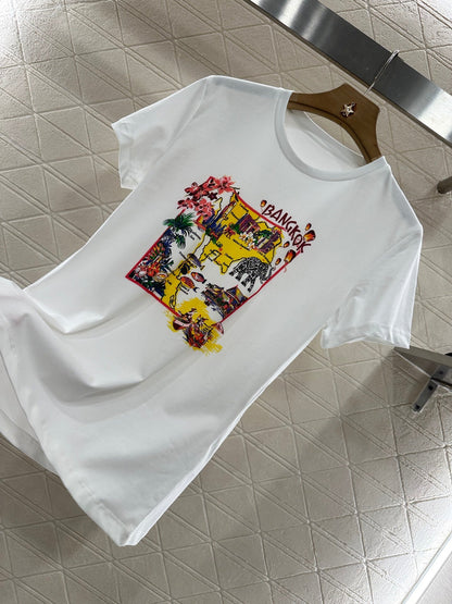 2025 new product Round neck printed T-shirt